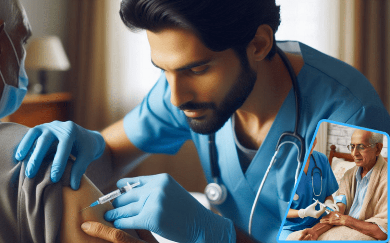 In-home injection services provided by a registered nurse in Gurgaon (Care with Fair Healthcare)