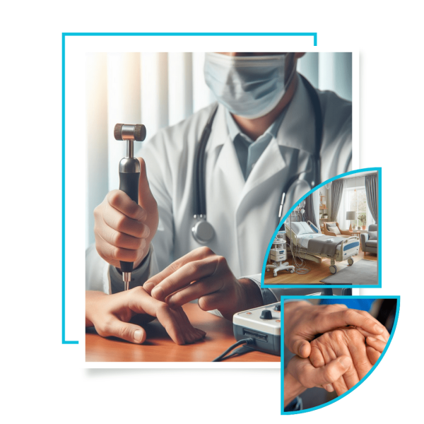 Expert Neurological Care in the Comfort of Your Home A qualified neurologist providing neurological assessment and treatment to a patient at home in Gurgaon (Care with Fair Healthcare)